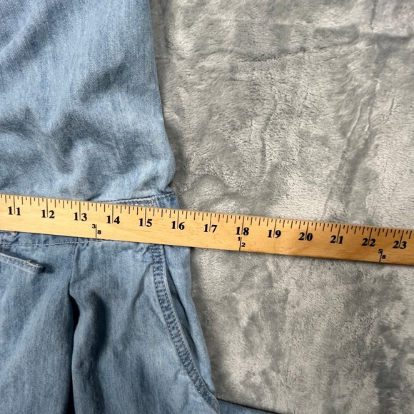 Free People We The Free Dion Jumpsuit Women Blue Denim Halter Wide Leg Boho S - Picture 13 of 15